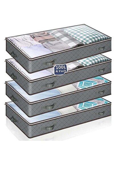 Arabest 4-Piece Under Bed Large Capacity Storage Bags, for Blanket, Pillows, ...