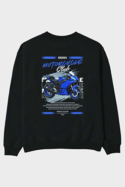 Ankhises سلسلة موتورسايكل سيريز 33 سويت شيرت أسود مطبوع من الخلف للرجال والنس...