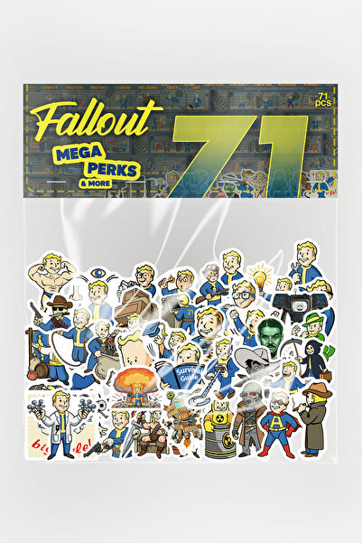 Baprile Fallout Mega Perks & More Sticker Paketi 71 Parça Kaliteli Su Geçirme...