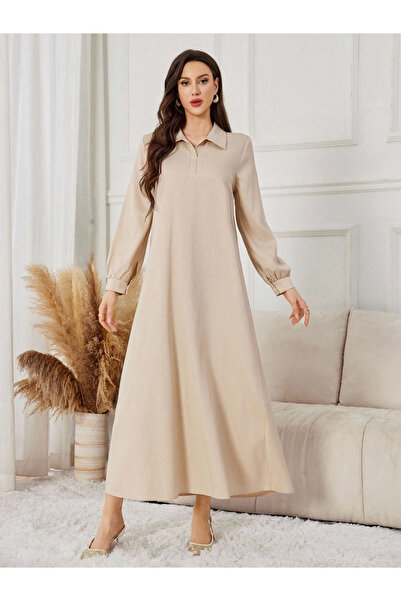 Take Two By Styli Women Beige A-Line Maxi Dress with Top Co-Ords
