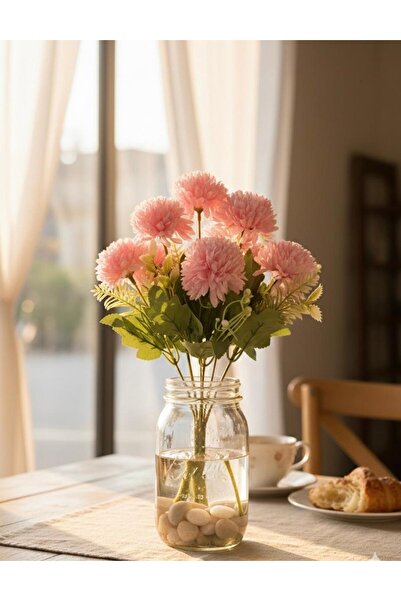 YASİMA 9 Branches of Pink Chrysanthemum with Arrangement for Home and Workpla...