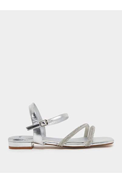 Styli Silver Embellished Strappy Sandals