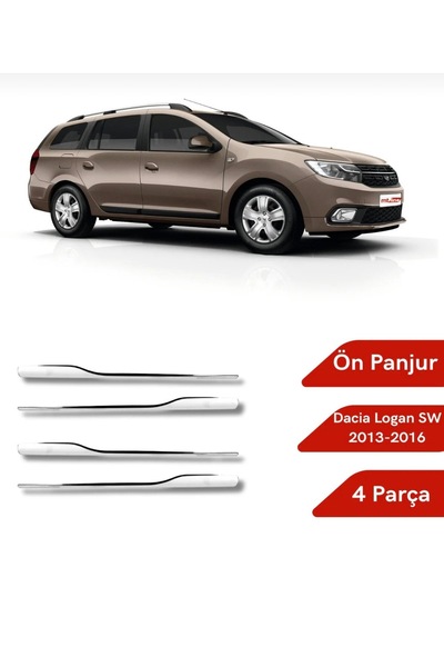 MİKOLİNE OTOMOTİV Dacia Logan Mcv SW Ön Panjur 4 Parça 2013-2016 Krom Paslanm...