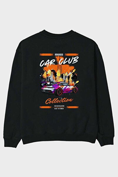 Ankhises Car Club Series 34 Μαύρο φούτερ με στάμπα στο πίσω μέρος, ανδρικό γυ...