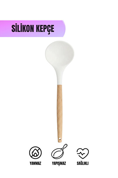 VAN VLECK Silikon Kepçe – Isıya Dayanıklı Yapışmaz Mutfak Kepçesi, Tencere ve...