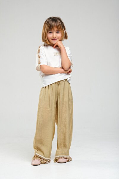 HAUSEkids 4-8 Years Old Seashell Sugar Girl's Set-Khaki