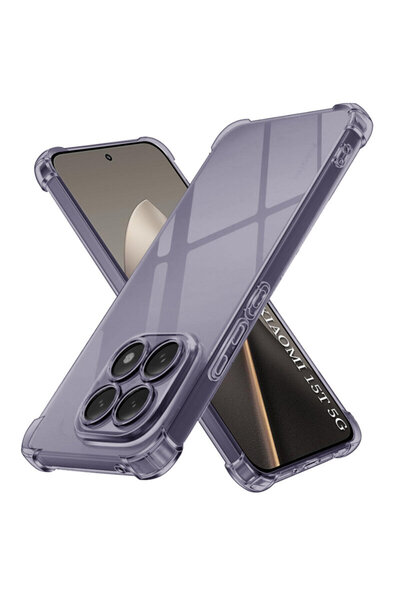 Techsuit Xiaomi 15 T Shockproof Clear Silicone Case, Smoke