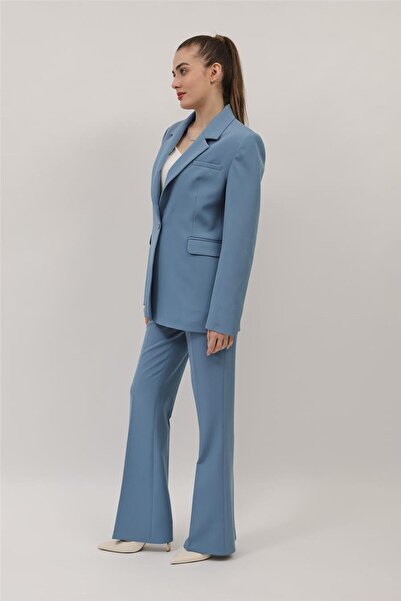 ÖNDER ÖZSOY Oversize Single Button Classic Jacket & Pocketed Spanish-Cut Trou...