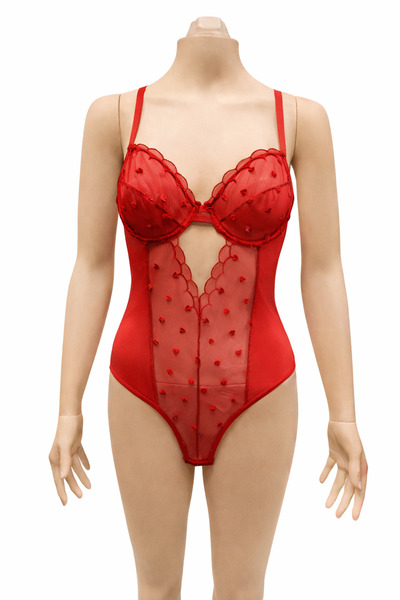 Sista Kalp Detaylı Transparan Kadın Body