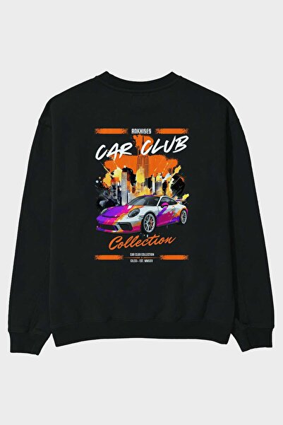 Ankhises Araba Club Series 25 Hanorac negru oversize cu imprimeu pe spate pen...