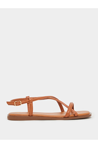 Styli Women Tan Strappy Flat Sandals