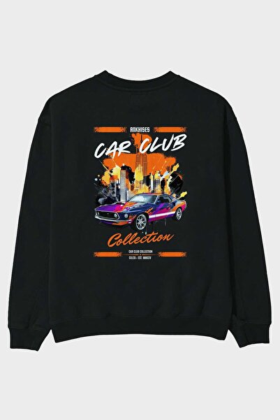 Ankhises Araba Club Series 23 Hanorac negru oversize cu imprimeu pe spate pen...