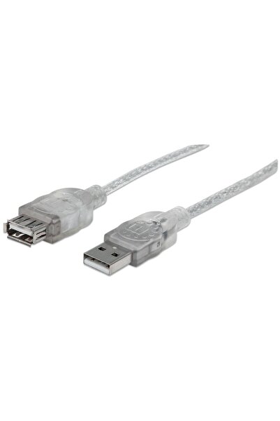 MANHATTAN Cablu prelungitor USB 2.0 A-A M/F 1.8m Argintiu