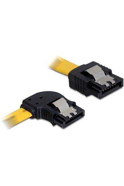 DELOCK Cablu SATA 30cm stânga/drept metalic galben
