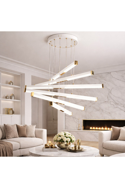 ALC-Shop Lustra LED Suspendata Acril LT183/5WH, 69W, Lumina 3000/4000/6000K, ...