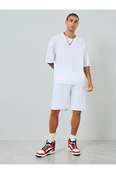 Take Two By Styli Men Solid Oversized T-Shirt and Shorts Co-Ords