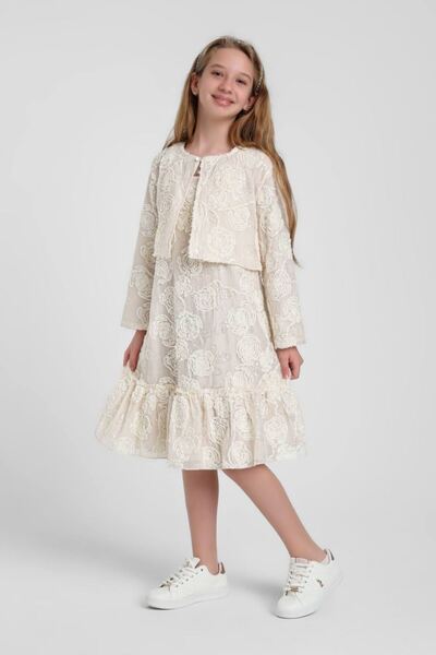 HAUSEkids 5-14 Yaş Pavlova Lena Kız Çocuk Elbise Takım-Latte