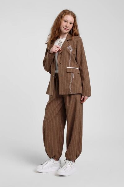 HAUSEkids 3-компонентен комплект Prime London Girls - кафяв - възраст 10-14 г...