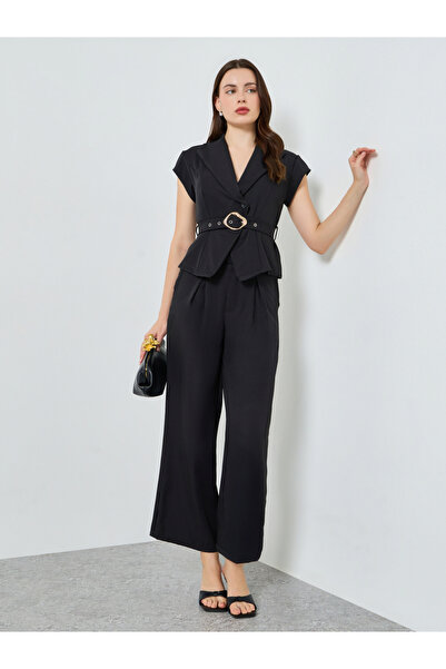 Styli Women Belted Tailored Top and Pants Co-Ords
