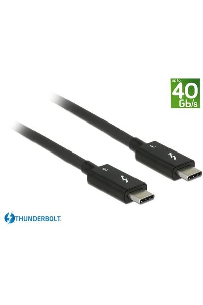 DELOCK Cablu USB-C Thunderbolt 3 (40 Gb/s) mascul > mascul pasiv 0.5m 5A negru