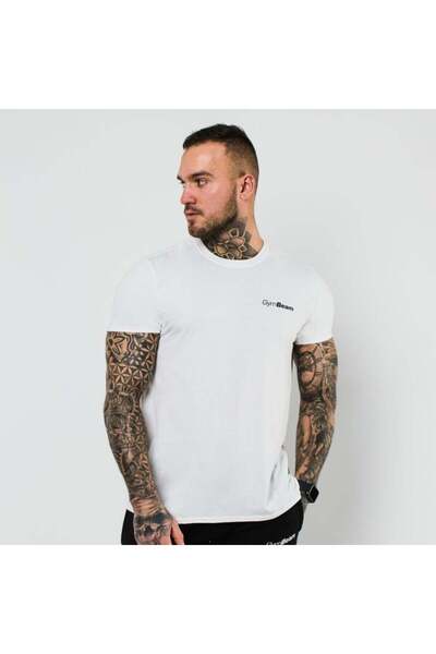GymBeam Tricou bărbătesc simplu, alb
