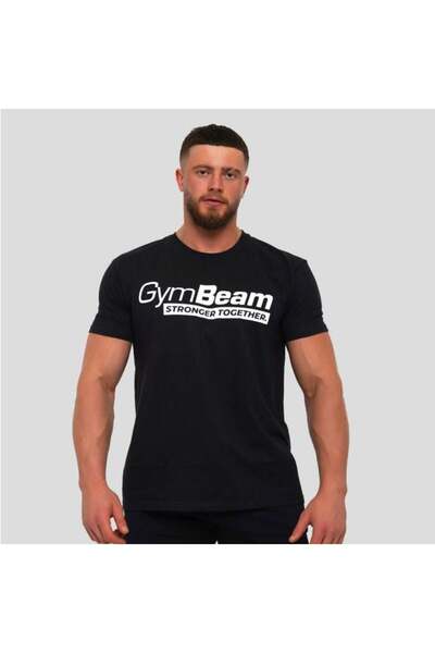 GymBeam Tricou negru „Împreună mai puternici”