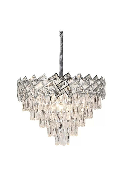 ALC-Shop Candelabru Cristal WINDSOR Eleganza 5x E27, Diametru 49cm, Crom Luci...