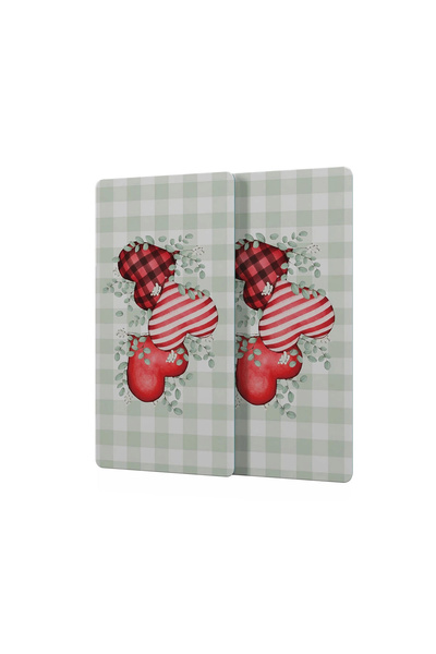 Decovetro Glass Coffee Tableware Presentation Tray Set of 2 Love Series Heart...