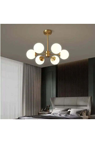 Alessandro DESIGN LOFT Полилей Manor, 6x E27, бяло злато, метал