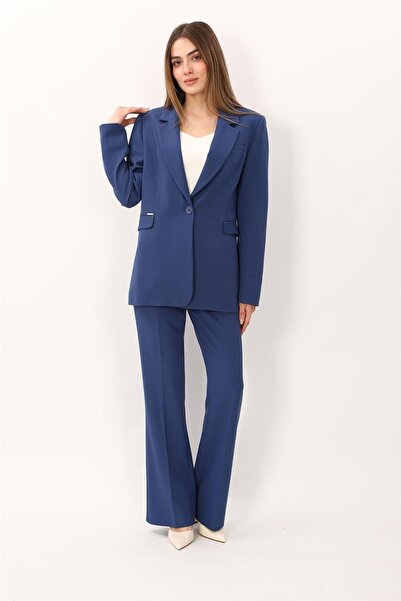 ÖNDER ÖZSOY Oversize Single Button Classic Jacket & Pocketed Spanish-Cut Trou...