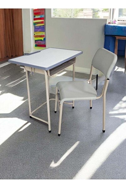 Multi Home Furniture Grey Adjustable Kids Study Table and Chair Set