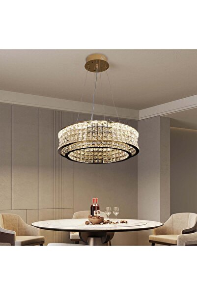 ALC-Shop Πολυέλαιος LED με τηλεχειριστήριο, κρύσταλλο και μέταλλο, 120W, ρυθμ...