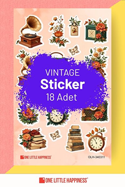 One Little Happiness Set de autocolante vintage |   Agendă digitală, Caiet, T...
