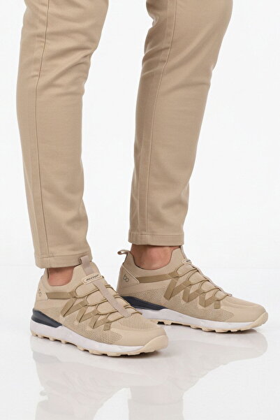 WALKWAY Pantofi sport pentru bărbați, cu șireturi, din plasă bej, ușor și fle...