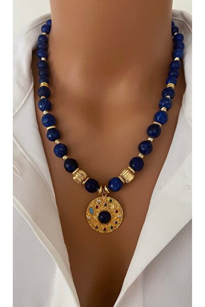 TARZ-I TAKI DOĞAL TAŞ Lacivert 8 mm & 10 mm Lapis Lazuli Taşı Özel Zirkon Taş...