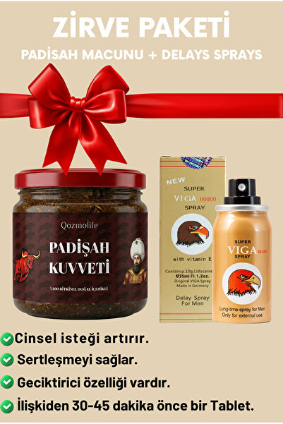 Viga Erkeklere Özel 2’li V.ıga 60000 Gecsiktircilili Spreys 45mL + 240 g Bitk...