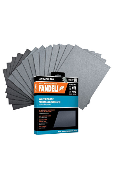 Fandeli Set 25 coli smirghel rezistent la apa Fandeli, 3 granulatii diferite,...