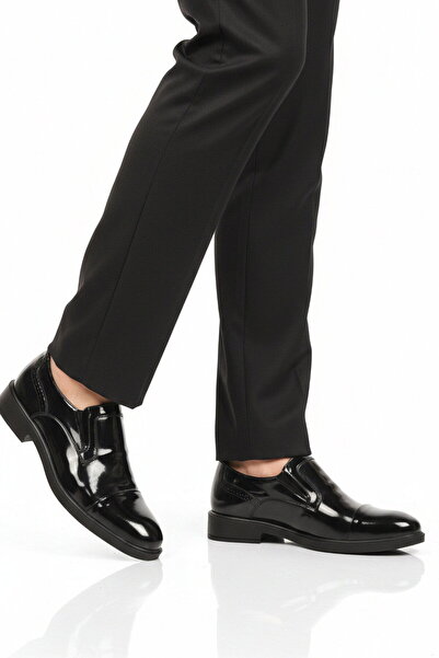 AYAKMOD Pantofi clasici pentru bărbați din piele naturală neagră 022 M