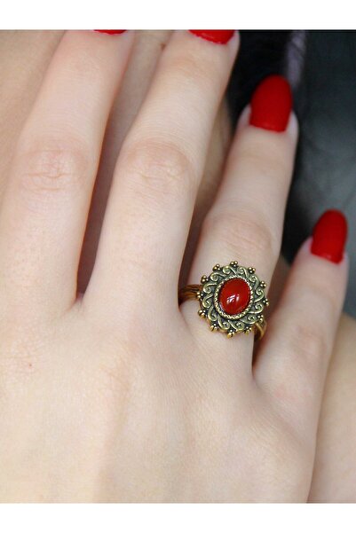 esha Natural Stone Agate Natural Stone Antique Model Women's Adjustable Ring ...