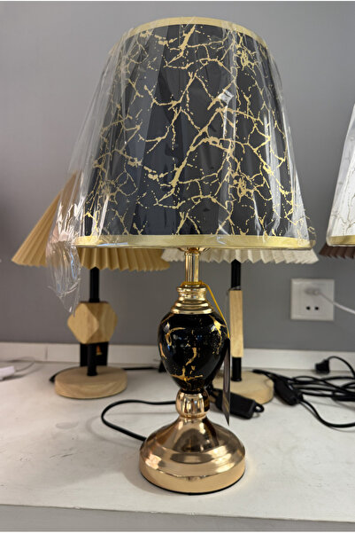 Alessandro DESIGN Επιτραπέζιο φωτιστικό VZ211BK, 1x E27, Μέταλλο και Ύφασμα, ...