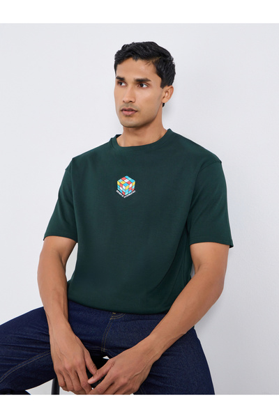 Styli Men Oversize Embroidered Graphic T-Shirt