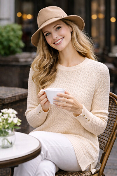 Stilmony Women's Mercerized Hair Knit Standard Size Tunic Young Sweater