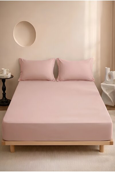 miar home perde tekstil 100% Cotton Elastic Sheet Set – 2 Flounce Pillowcases