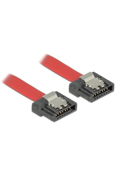 DELOCK Cablu SATA FLEXI 6 Gb/s 30 cm roșu metalic