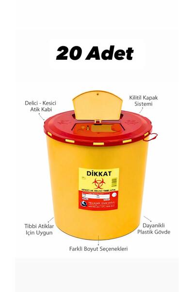 UMBEX PLUS Tıbbi Atık Kovas sarı, Enfekte Kovası Sarı Renk , Hijyenik ve Güve...