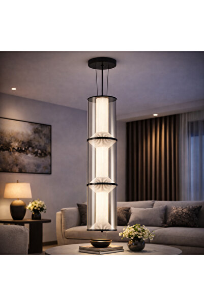 ALC-Shop LED Pendant Chandelier with Remote Control 78W, Adjustable Height, W...