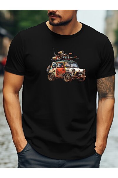 ship master Tricou cu imprimeu retro cu mașini off-road pentru bărbați – 100%...