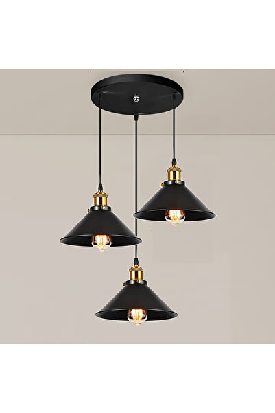 ALC-Shop Lustra Suspendata, LV210/3R, 3*E27, Maro, Metal si Fir, Inaltime Reg...