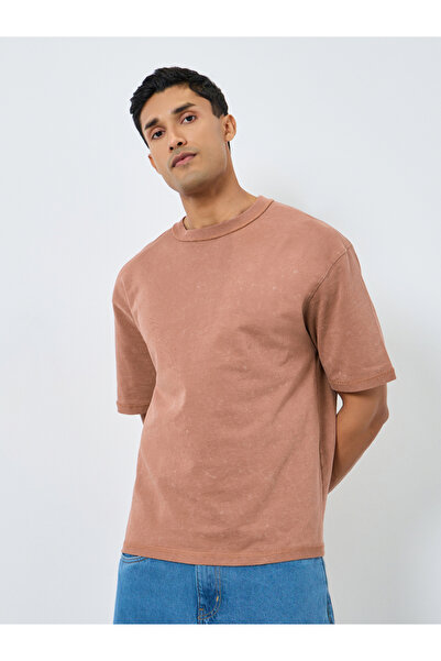 Styli Men Oversized Acid Wash Crew Neck T-Shirt