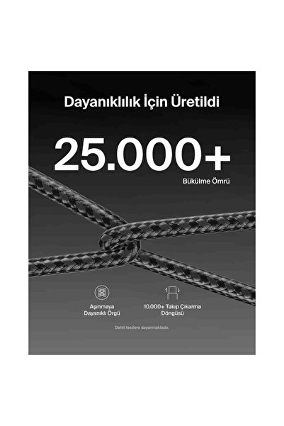 Belkin 60W Örgülü Usb-C Kablo 1.5 Metre Ikili Paket